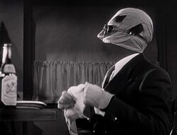 Invisible man old movie actor in black and white photo